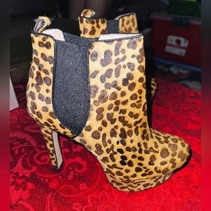 Vince Camuto Leopard Print Ankle Boots